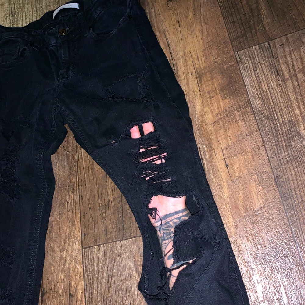 Distressed Black Jeans